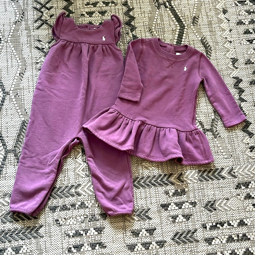 2 polo Ralph Lauren pieces. Sweater fabric. Warm for winter.
